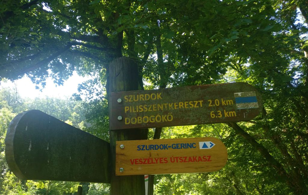 Signpost near the car park