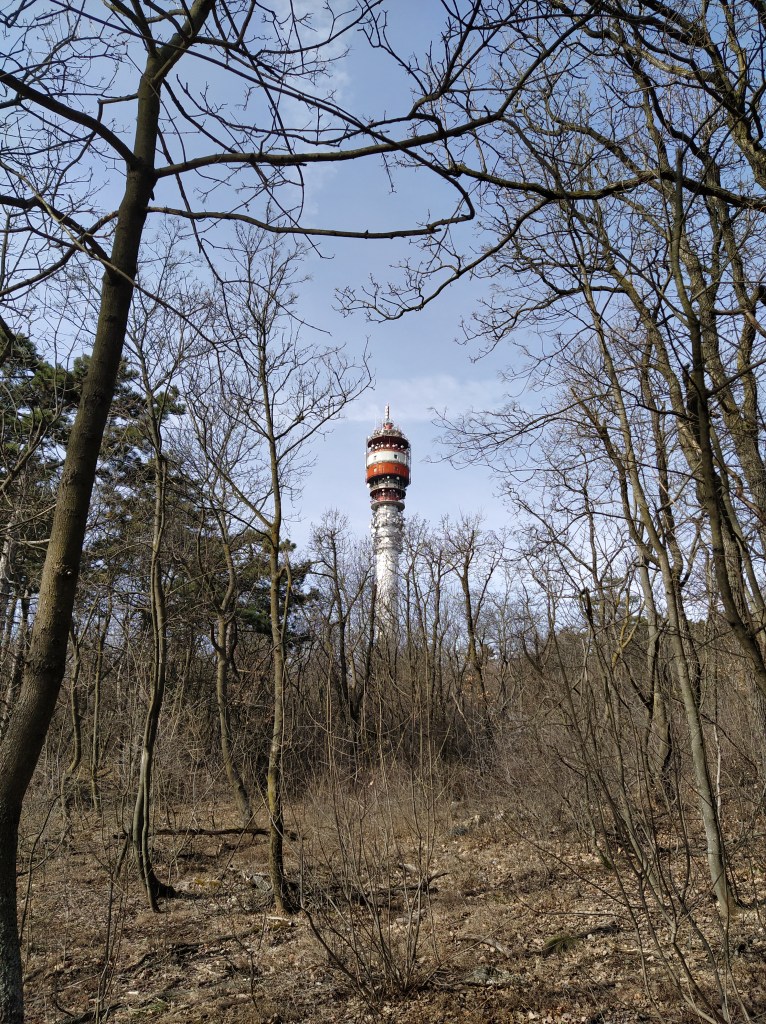 The radio tower at the Hármashatár mountain