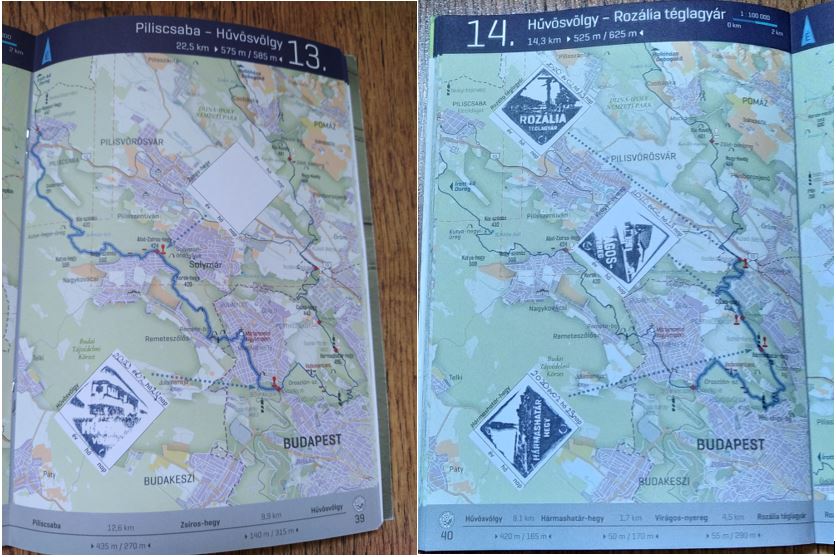 Stamps in the Blue Trail notebook