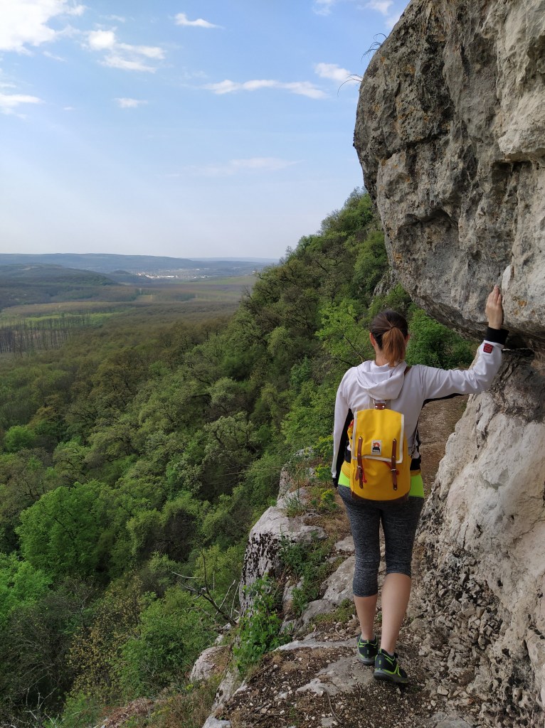 Standing on the cliff ledge